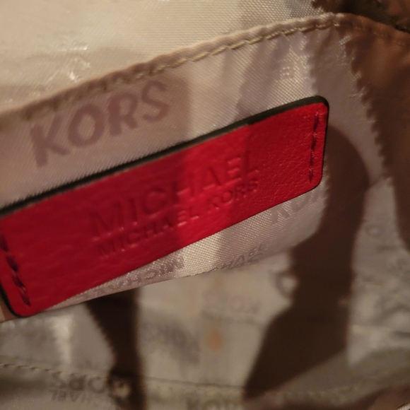 Preloved Michael Kors Genuine Leather Red Flame Large Zippered Clutch Wristlet - Picture 5 of 5